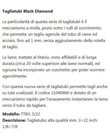 TAGLIAT BLACK DIAM diametro 3-22  