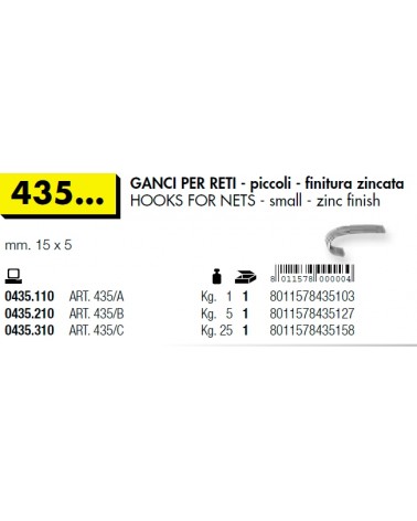 GANCI RETI ZIN mm 15x5 KG1