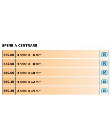 SPINE A CENTRARE diametro 6 4PZ   