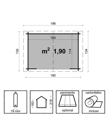 CASETTA GIULIA CM. 200X200