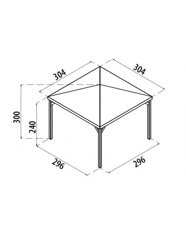 GAZEBO ISCHIA 300X300 SENZA GRIGLIATI