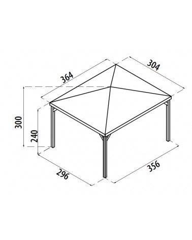 GAZEBO ISCHIA 360X300 SENZA GRIGLIATI