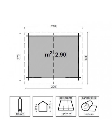 CASETTA CLARA CM 206X176