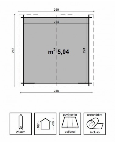 CASETTA NOEMI CM 250x250 