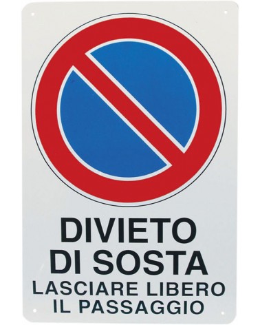 Cartello LASCIARE LIBERO IL PASSAGGIO  in plastica 30X20CM