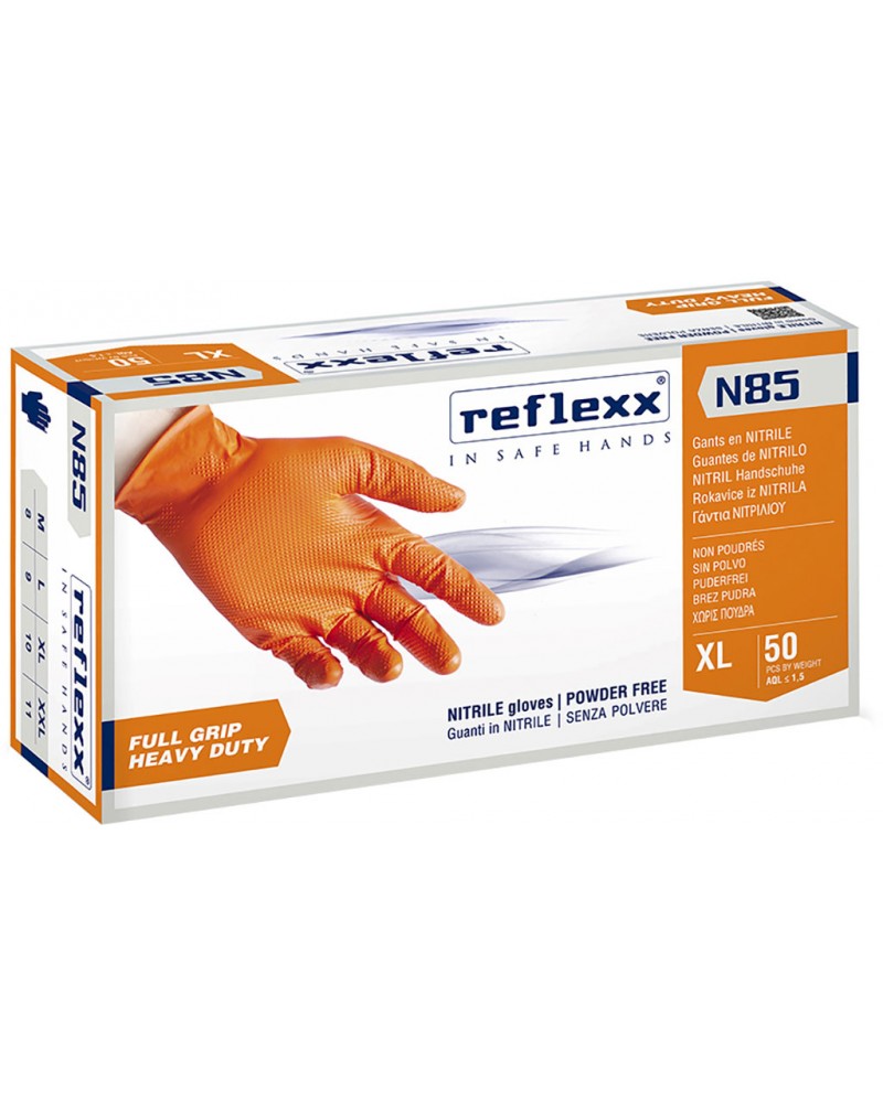 CONFEZIONE 50 GUANTI NITRILE 3D FULL GRIP TAGLIA L REFLEXX