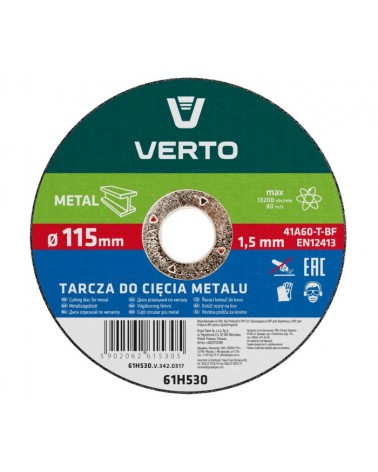 DISCO DA TAGLIO PER METALLO 115 X 1,5 X 22,2 MM MARCA: VERTO