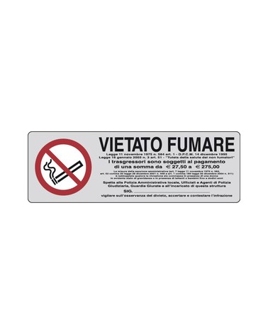 ETICHETTA ADESIVA MM150X50 VIETATO FUMARE L.311/1