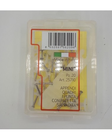 GANCI APPENDI QUADRI 1 CHIODO CON PALETTA SALVADITA BLITZ NEW 20PZ