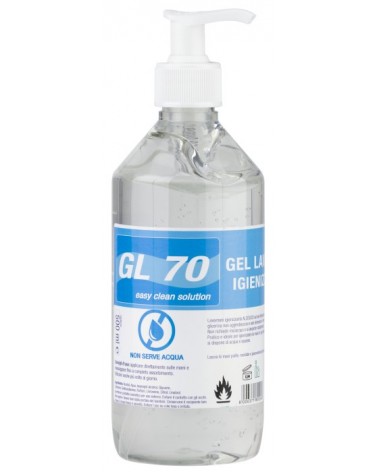 GL 70 GEL MANI ALCOLICO 500ml.E\' un igienizzante mani ad uso frequente. Gli ingredienti a base idroalcolica non aggrediscono e 