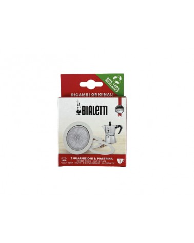 KIT 3 GUARNIZIONI E 1 PIASTRINA CAFFETTIERA BIALETTI 3/4 TAZZE