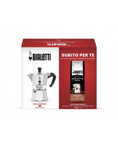 MOKA EXPRESS 3 tazze + 200G CAFFÈ CLASSICO. Caffettiera in alluminio con confezione da 200 gr. di caffè classico. Può essere uti