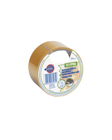 Nastro biadesivo 50mm x 10mt 721 PPDA con supporto in film plastico adatto al fissaggio di moquettes e tappeti.