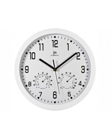 OROLOGIO DA PARETE BIANCO CON SENSORE TEMPERATURA E IGROMETRO 30CM CON CASSA IN ABS