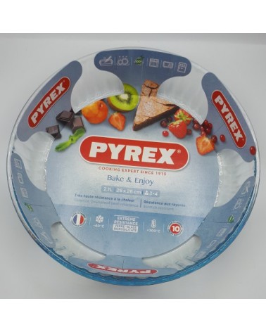 TORTIERA SCANNELLATA CM 26X26 PYREX 2,1LT IN VETRO