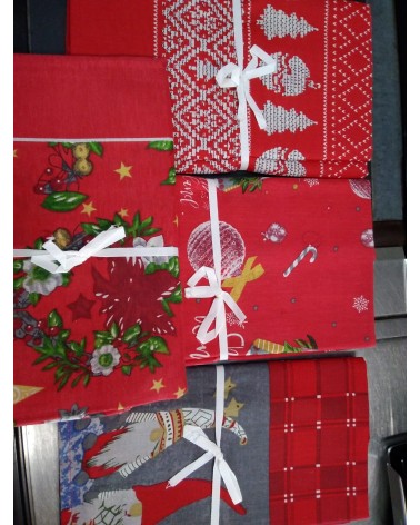 TOVAGLIA 140X240 COTONE STAMPATO NATALE 12 POSTI