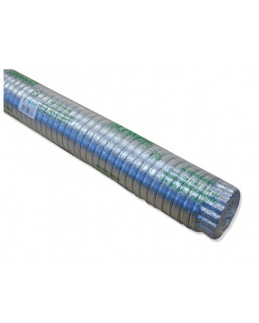 Tubo alluminio pieghevole DIAMETRO MM140 colore alluminio. Temperatura massima 300°C. Allungabile a 3 mt.