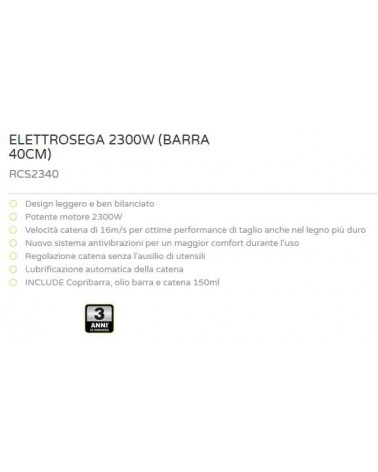 ELETTROSEGA2300W 40RCS2340