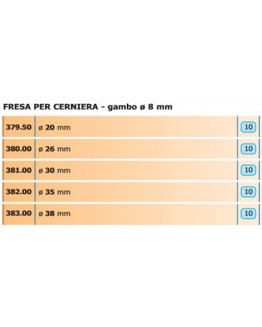 FRESA X CERNIERA diametro 26mm    