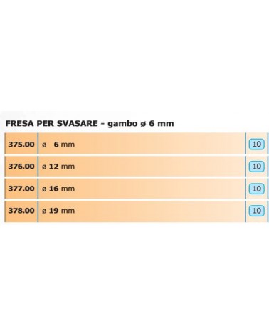 FRESA X SVASARE diametro 6mm      