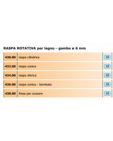 RASPA diametro 6mm CILINDRICA     