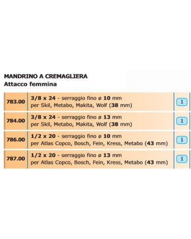 MANDRINO CREMAGL diametro 10 SKIL 