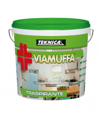 IDROPITTURA TRASPIRANTE ANTIMUFFA OPACA BIANCA ANTIGOCCIA A BASE DI RESINE VINILICHE 13 LT TEKNICA ART. TK30-0069