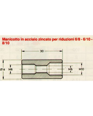 MANICOTTO RID M6-M8-M10 ZI