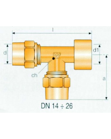 TEE ATT LATERALE F 16X3/4 