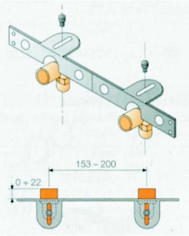 DOPPIA STAFFA C/VITI 153mm