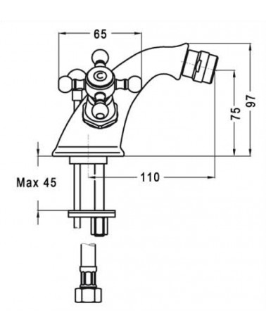 MONOFORO BIDET CROCE CROMO