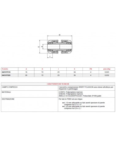 MANICOTTO IRRIFIT diametro 16-16  