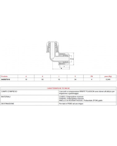 GOMITO IRRIFIT diametro 16-16     